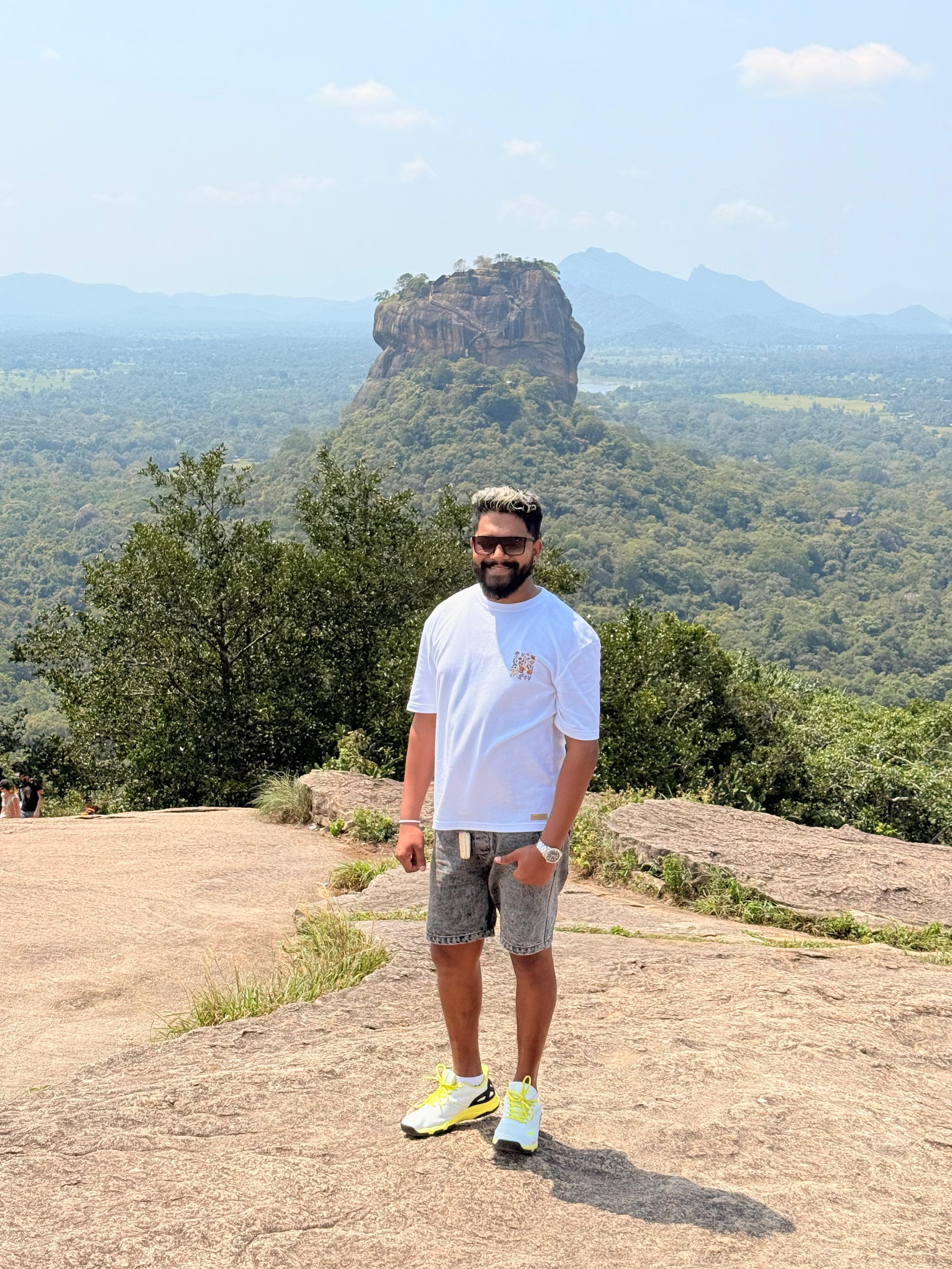 Traveller at the Sigiriya rock viewpoint